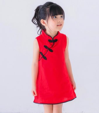 2022-Summer-New-Girls-Plain-Cotton-and-Linen-Cheongsam-Children-s-Clothing-Korean-Dress-Children-s-1